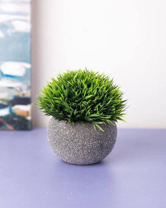 VON CASA Artificial Flower with Pot, Green, Plastic