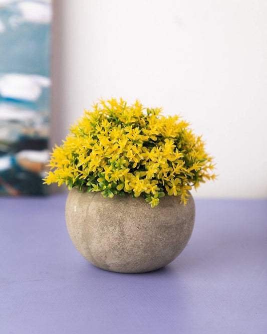 VON CASA Artificial Flower with Pot, Yellow, Plastic