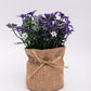 VON CASA Artificial Flower with Jute Sack, Purple, Plastic