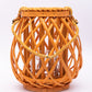VON CASA Candleholder, Willow, Lantern, Yellow, Wood
