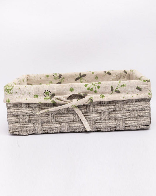 VON CASA Basket, Medium, Ivory, Plastic