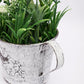 VON CASA Artificial Flower with Pot, White, Plastic & Iron