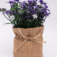 VON CASA Artificial Flower with Jute Sack, Purple, Plastic