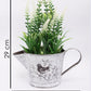 VON CASA Artificial Flower with Pot, White, Plastic & Iron
