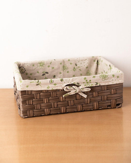 VON CASA Basket, Large, Brown, Plastic