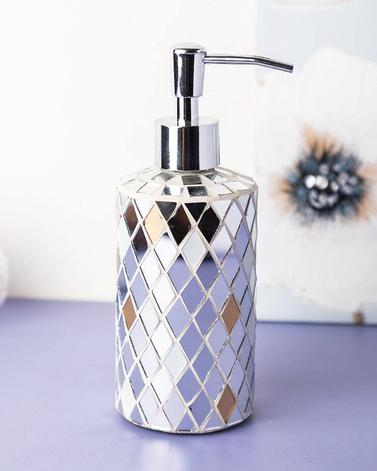 VON CASA Soap Dispenser, White, Glass, 400 mL