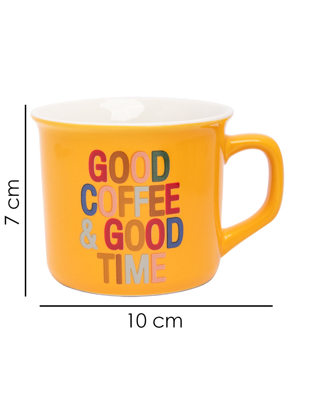 VON CASA Coffee Mug, Multicolour, Ceramic, Set of 4, 230 mL