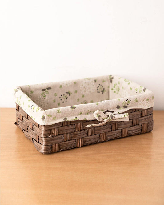 VON CASA Basket, Medium, Brown, Plastic