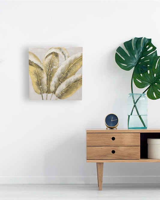 VON CASA Flowers Hand Made Oil Painting, Gallery Wraped, Green, Canvas - VON CASA
