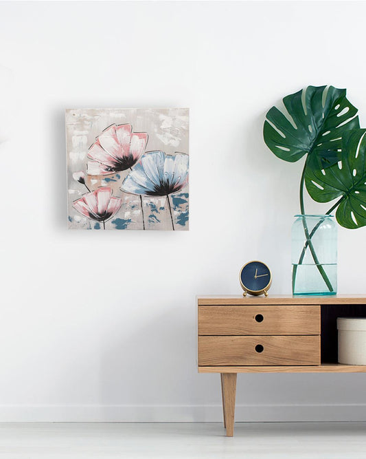 VON CASA Flowers Hand Made Oil Painting, Gallery Wrapped, Multicolour, Canvas - VON CASA