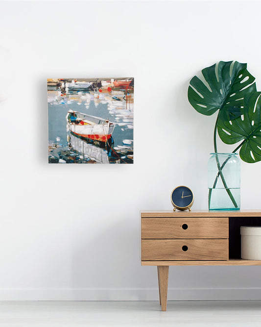 Naav Hand Made Oil Painting, Gallery Wraped, Multicolour, Canvas
