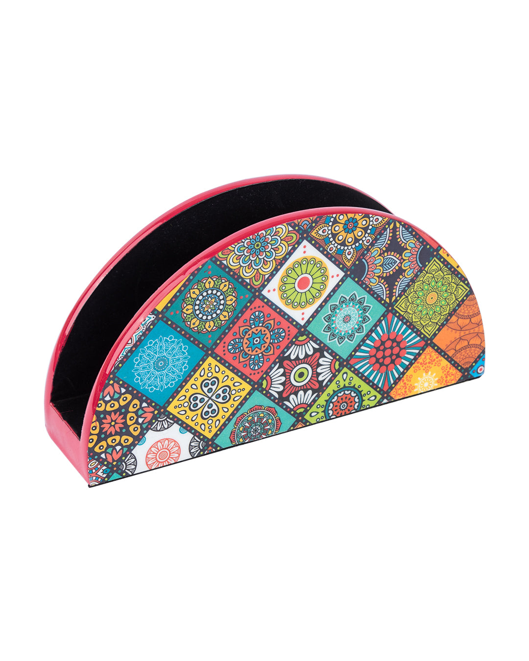 VON CASA Napkin Holder, Multiple Style Print, Multicolour, MDF