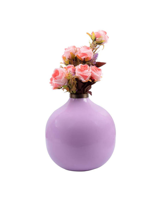 VON CASA Decorative Flower Vase, Diwali Décor, Peach, Iron - VON CASA