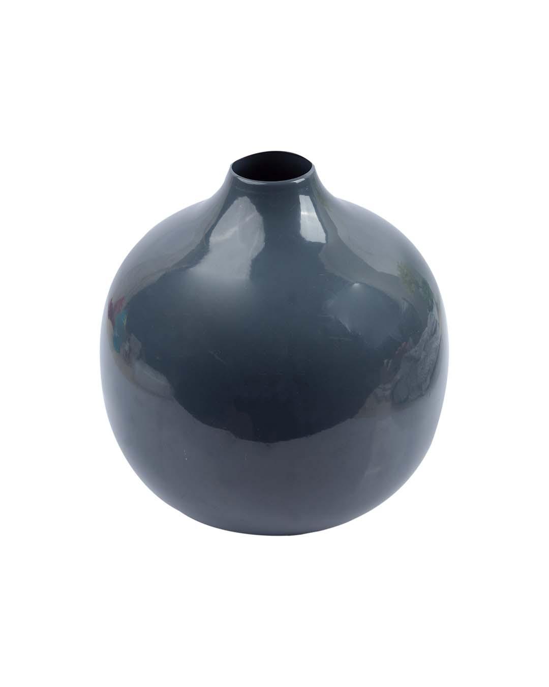 VON CASA Decorative Flower Vase, Diwali Décor, Grey, Iron - VON CASA