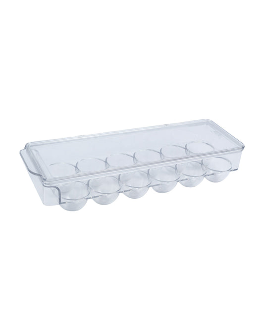 VON CASA Egg Box with Lid & 12 Slots, Transparent, Plastic