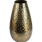 VON CASA Table Flower Vase, Hammered Finish, Golden Colour, Mild Steel