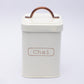 VON CASA Chai Jar, Kitchen Decorative, Countertop Metal Storage Jar, Ivory, Mild Steel