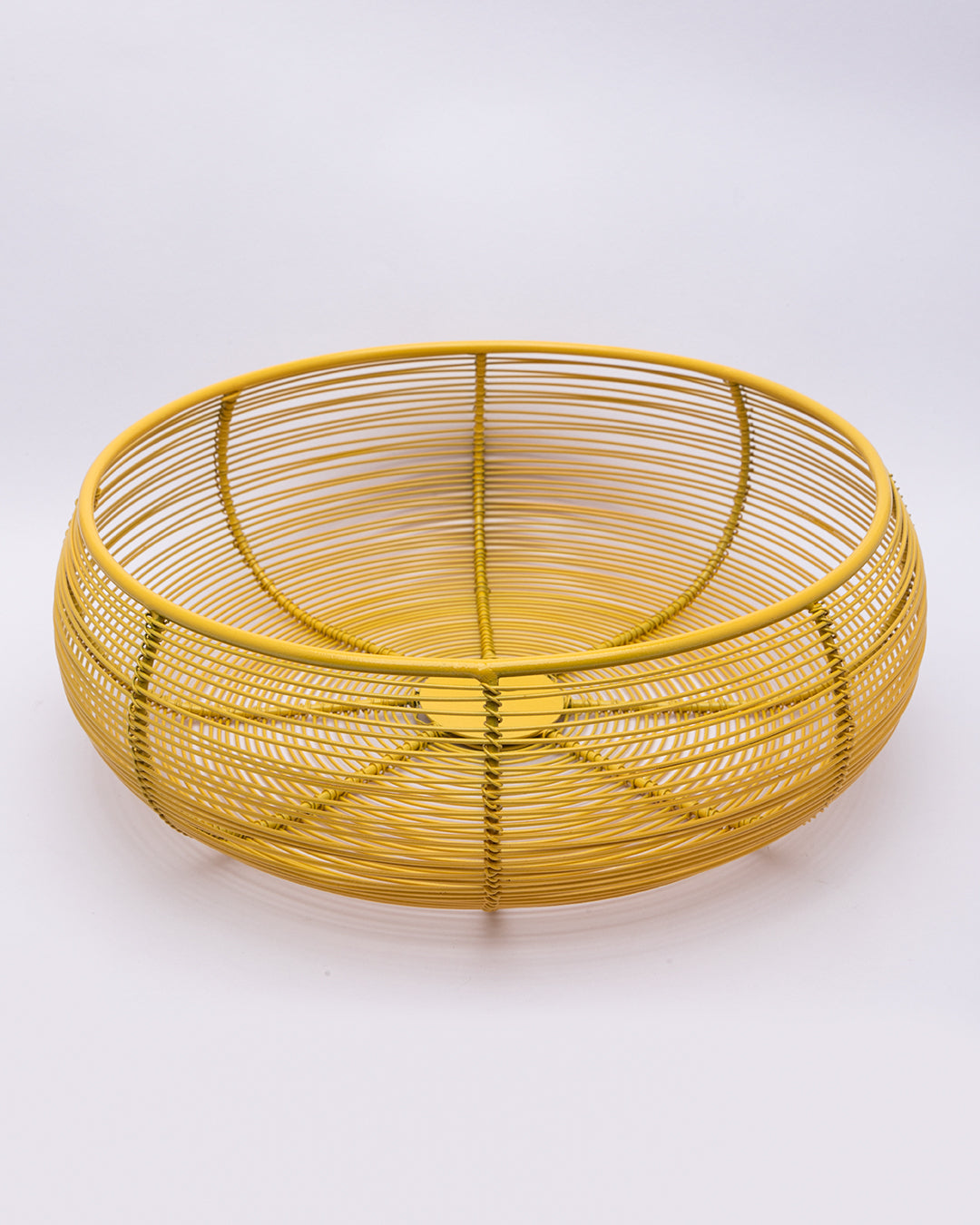 VON CASA Metal Wire Countertop Fruit Bowl, Basket Holder Stand, For Home & Kitchen, Yellow Colour, Iron