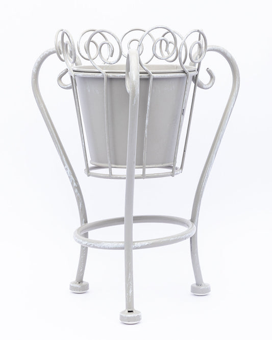VON CASA Table Planter, Decorative, Home & Office Decor, Grey, Iron