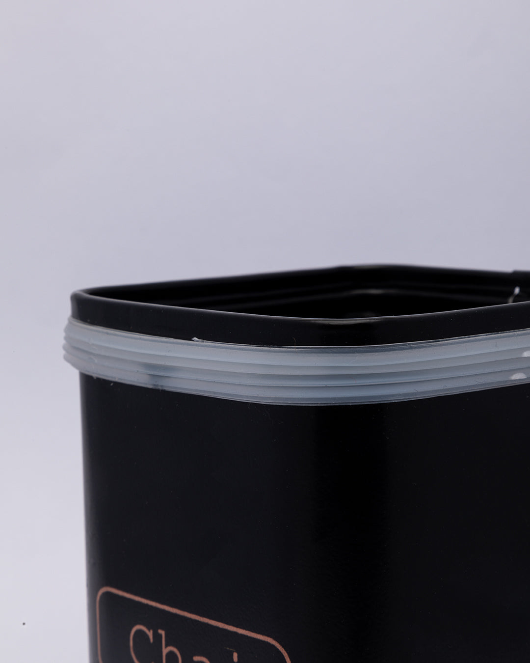 VON CASA Chai Jar, Kitchen Decorative, Countertop Metal Storage Jar, Black, Mild Steel | (1 Litre)