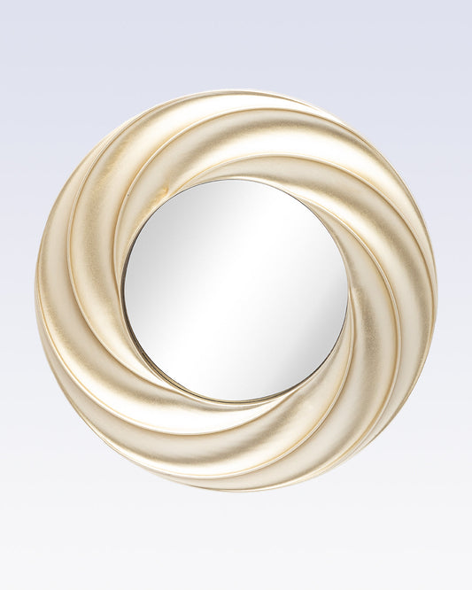 VON CASA Wall Mirror, Wall Décor, Antique Finish, Champagne Colour, Plastic, Set of 3