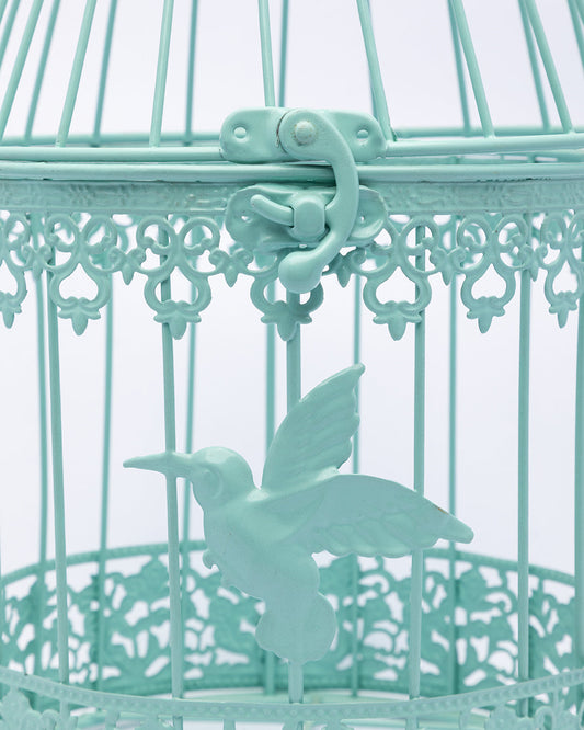 VON CASA Hanging Cage Planter, Decorative, Home & Office Decor, Turquoise, Iron