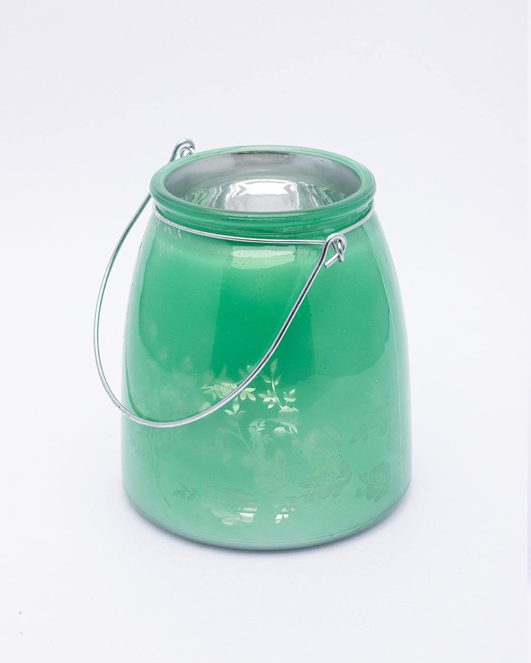 VON CASA Glass T-Light Holder, for Table, Hanging, Indoor & Outdoor Decor, Green, Glass