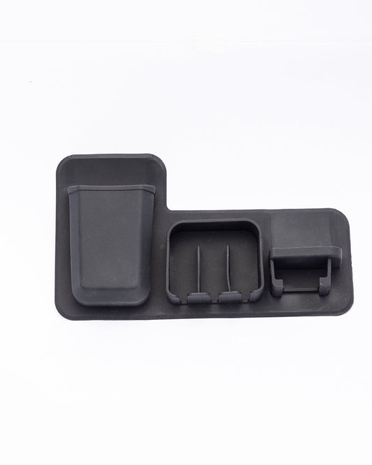 VON CASA Toiletry Wall Organiser, Toothbrush Holder, Black, Silicone