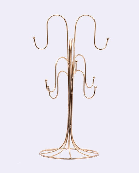 VON CASA Tree of Light, T-light Holder, with 8 Glass Votives, Gold Colour, Mild Steel