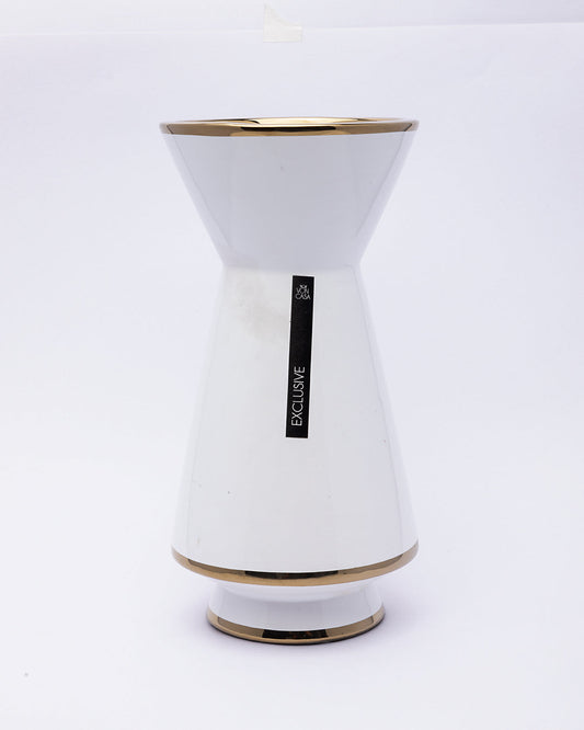 VON CASA Vase, Flower Vase, Unique Glazed Design, Decorative Vase, White, Ceramic