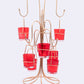 VON CASA Tree of Light, T-light Holder, with 8 Glass Votives, Gold Colour, Mild Steel