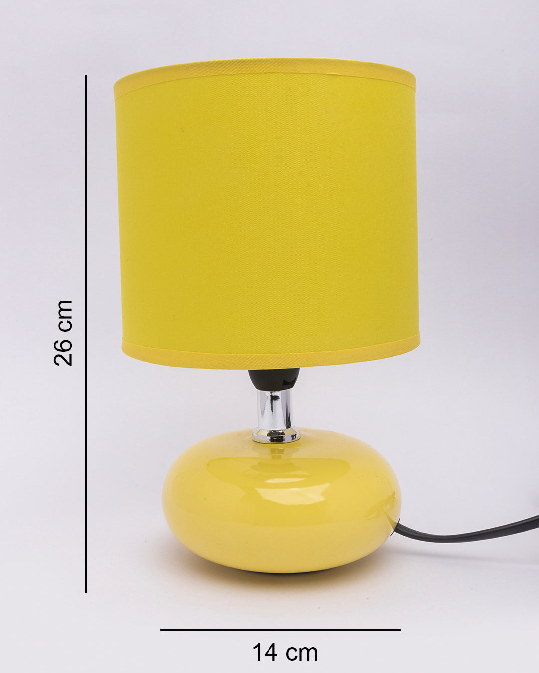 VON CASA Table Lamp, with Shade, Oval Shape, Yellow, Ceramic
