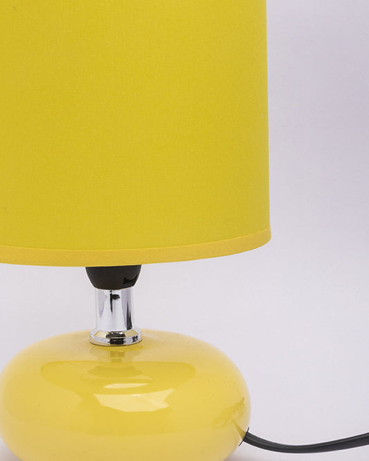 VON CASA Table Lamp, with Shade, Oval Shape, Yellow, Ceramic