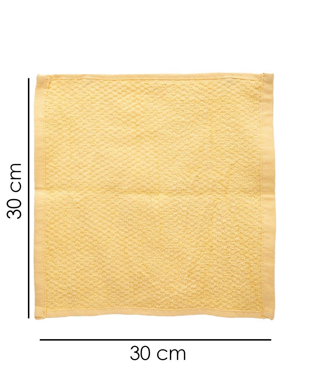 VON CASA Face Towel, Rose, Yellow, Cotton, Set of 3