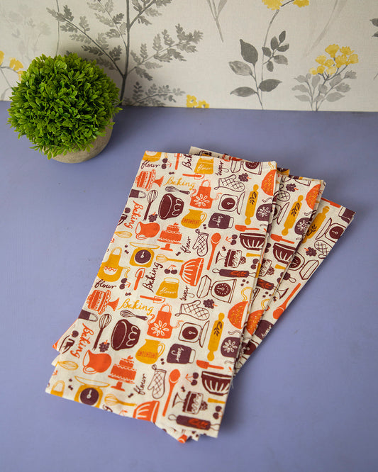 VON CASA Kitchen Towels, Multicolour, Cotton, Set of 6