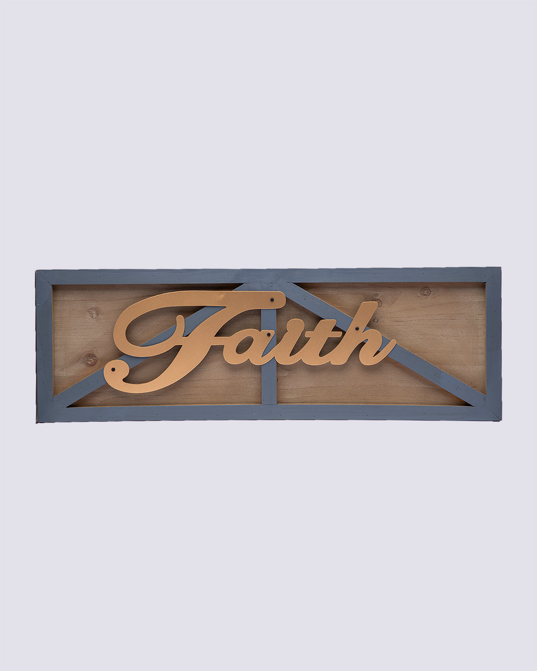 VON CASA Metal Handwriting Wall Décor, Faith, Gold Colour, Metal & MDF