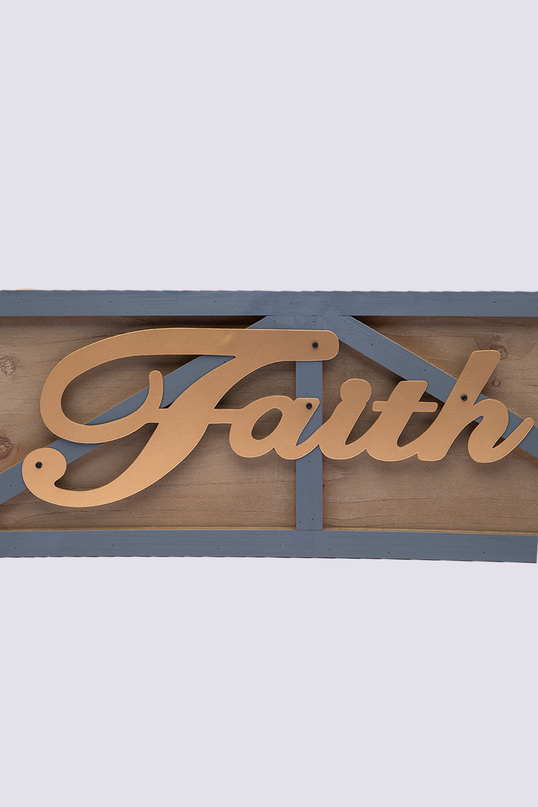 VON CASA Metal Handwriting Wall Décor, Faith, Gold Colour, Metal & MDF