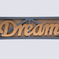 VON CASA Metal Handwriting Wall Décor, Dream, Gold Colour, Metal & MDF
