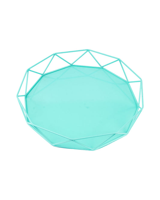 VON CASA Metal Serving Tray, Matt Finish, Turquoise, Mild Steel
