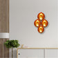 VON CASA Wall Scone Diya, 4 Diya T-Light Candle Holder, Modern Design, Gold Foiling, Mild Steel