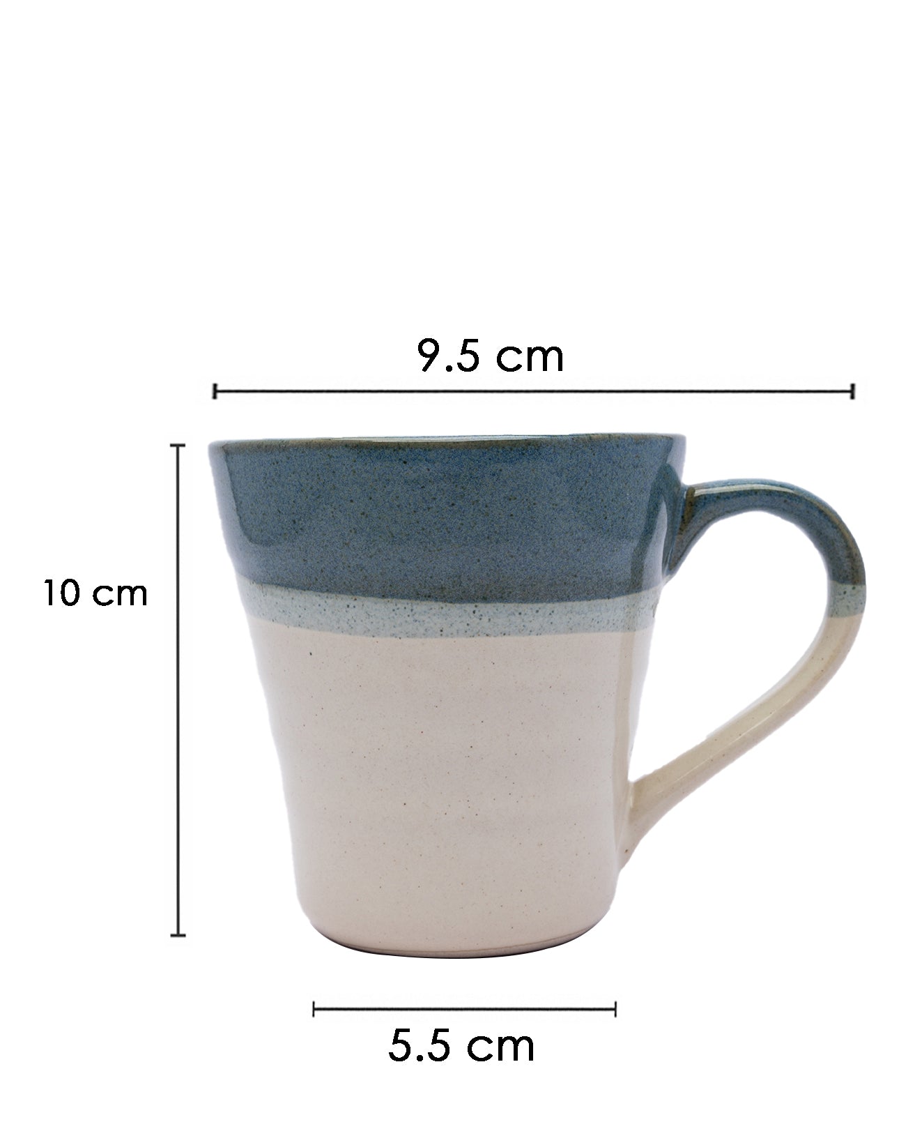 VON CASA Mug Set, Tea & Coffee Mug Set, Soup Mug, Handmade, Two-Tone Look, Ivory, Ceramic, Set of 2