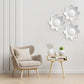 VON CASA Wall Mirror, Wall Décor, Antique Finish, Champagne Colour, Plastic, Set of 3