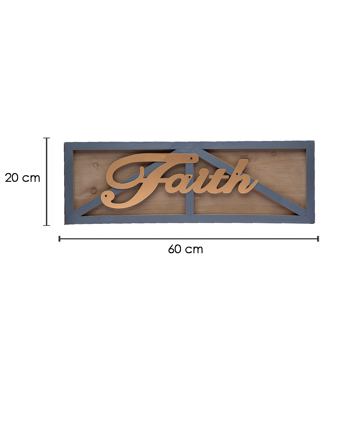 VON CASA Metal Handwriting Wall Décor, Faith, Gold Colour, Metal & MDF