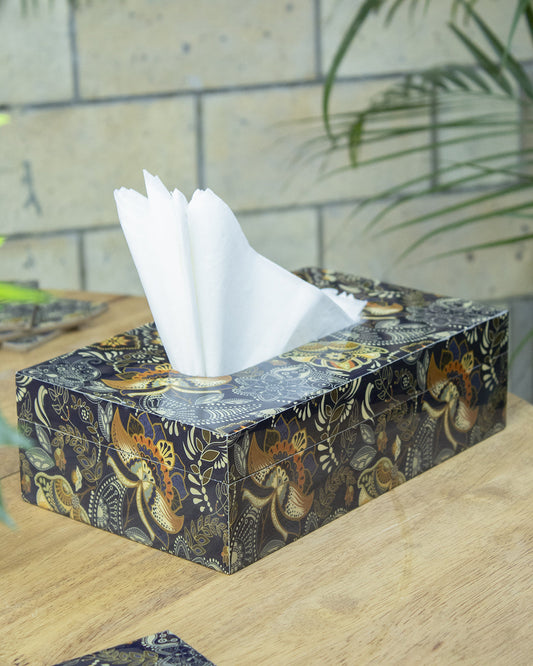 VON CASA Tableware Tissue Box (1 Pcs, Floral Print)