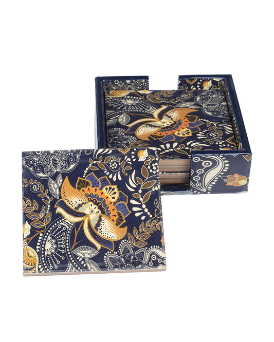VON CASA Tableware Tea Coaster (1 Pcs, Floral Print)