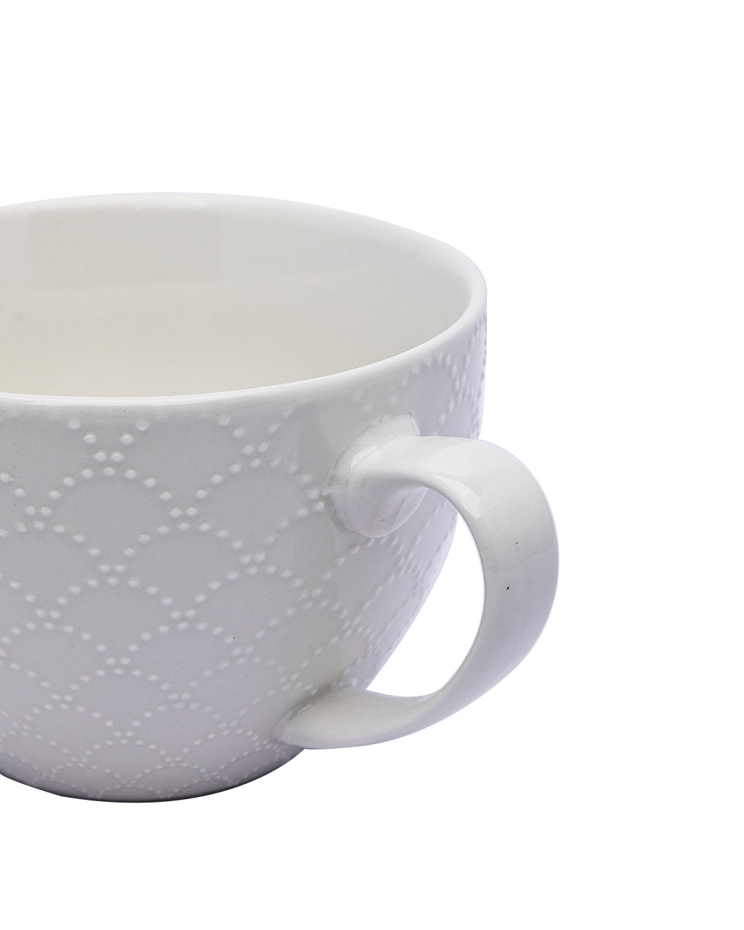 VON CASA Honey Embossed Tea & Coffee Mug - Set of 2, 460 mL