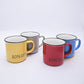 VON CASA Mugs, Bonjour, Microwave & Dishwasher Safe, Assorted Colours, Ceramic, 340 mL, Set of 4
