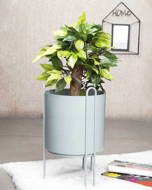 VON CASA Floor Planter, Matt Finish, Teal, Mild Steel