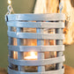 VON CASA Candleholder, Woodchip, Lantern, Blue, Wood