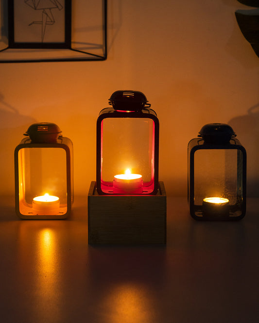 VON CASA Lanterns, Assorted Colour, Set of 3